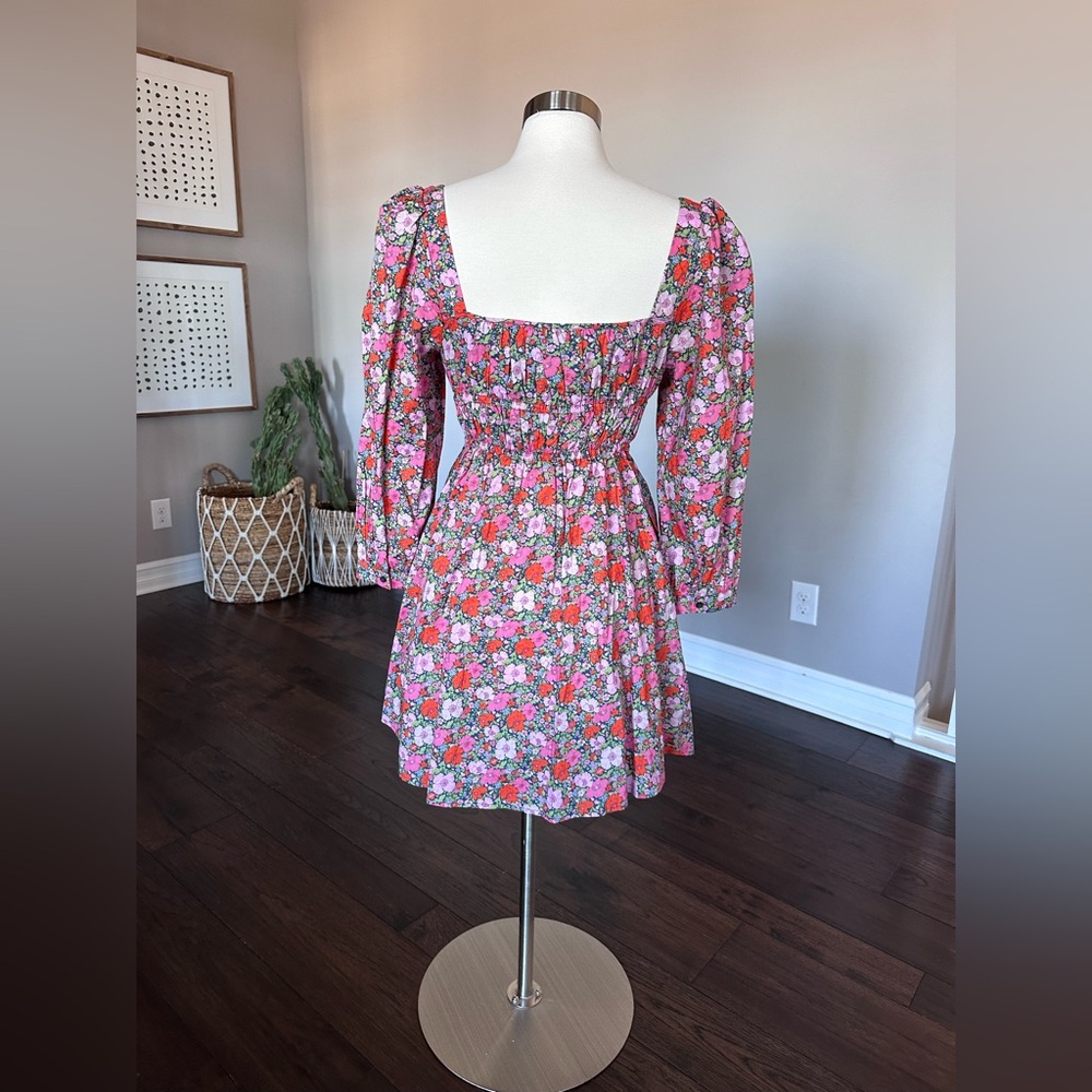J. Crew Cinched-Waist Organic Cotton Dress Floral Liberty Meadow Song 12 NWOT - Picture 8 of 13